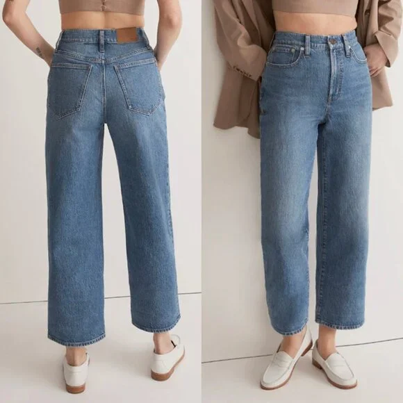 Madewell The Petite Perfect Vintage Wide-Leg Crop Jean, Bright Medium Blue, 24P - Picture 2 of 11